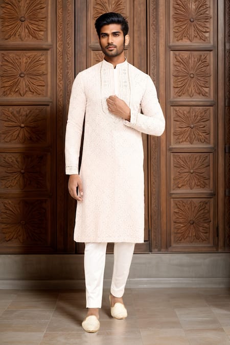 Kalighata Pink Embroidery Kurta And Pant Set