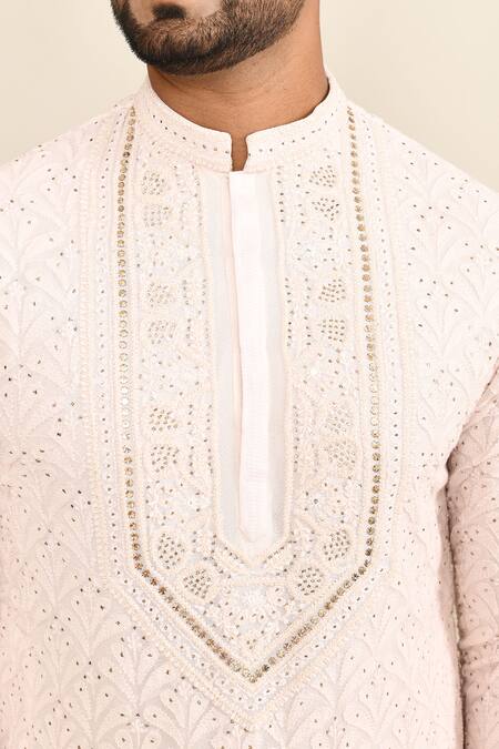 Shop_Kalighata_Pink Embroidery Kurta And Pant Set 