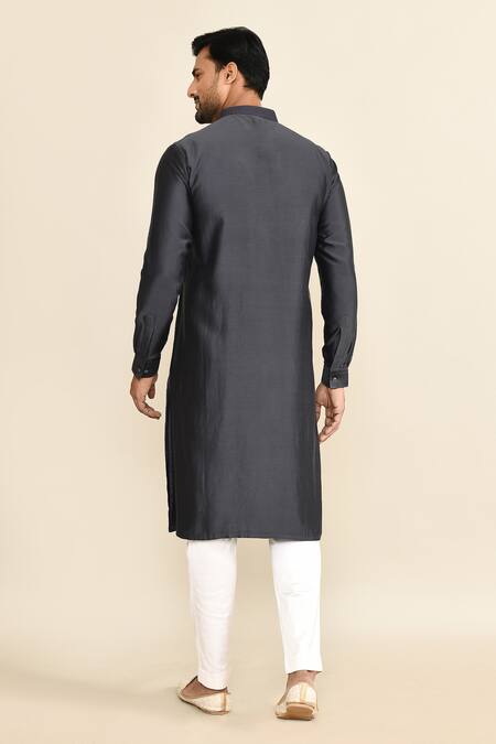 Kalighata Navy Blue Embroidered Kurta Set 