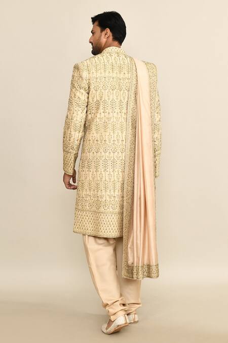 Kalighata Floral Embroidered Sherwani Set 