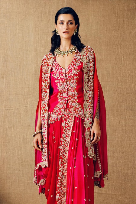 Khushboo Bagri Floral Zardozi Embroidered Jacket Set 