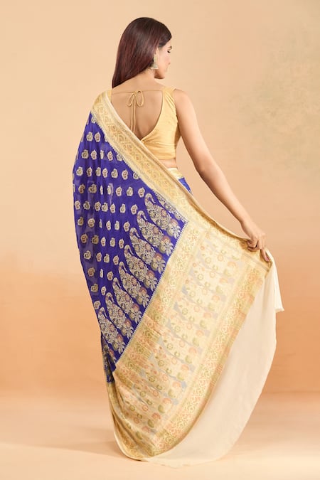 Samyukta Singhania Woven Paisley Contrast Hem Saree 