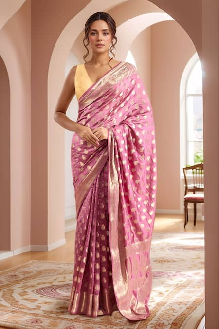 Samyukta Singhania Woven Butta Saree With Running Blouse 