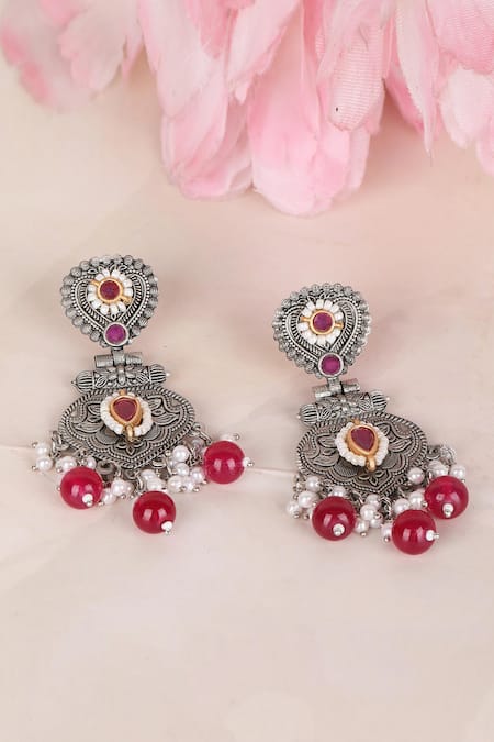Auraa Trends Stone Embellished Dangler Earrings 