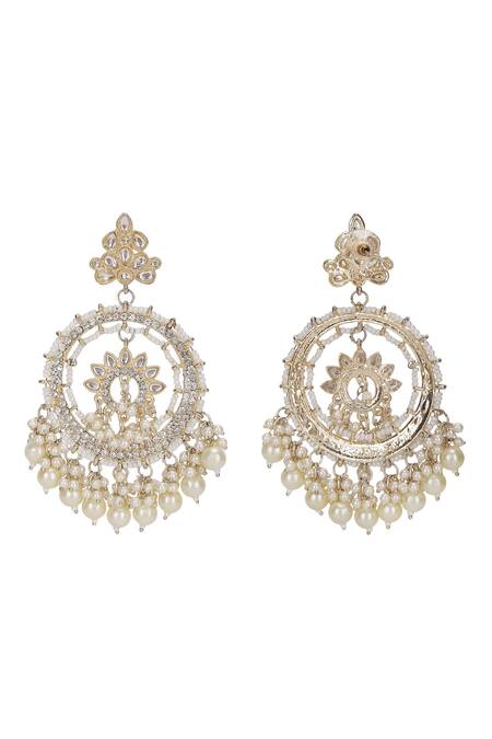 Buy_Auraa Trends_Gold Plated Pearls, Stones Tassel Chandbalis _Online_at_Aza_Fashions