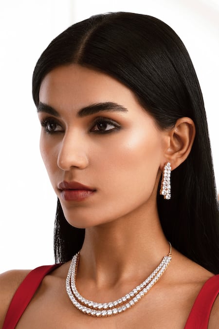 Curio Cottage The Diamante Starlet Layered Necklace Set 