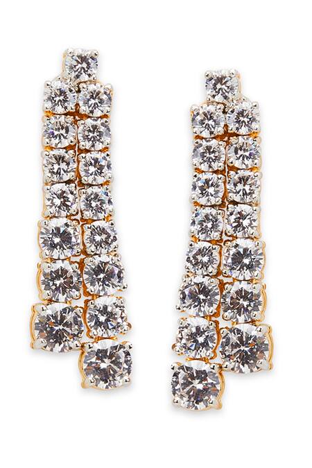 Shop_Curio Cottage_Silver Plated Fabric Flowers Faux Diamond Layered Necklace Set_Online_at_Aza_Fashions