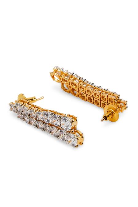 Curio Cottage_Silver Plated Fabric Flowers Faux Diamond Layered Necklace Set_at_Aza_Fashions