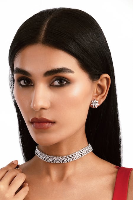 Curio Cottage The Diamante Celestial Bloom Choker Set 