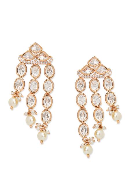 Curio Cottage Gold Plated Zari Kundan Layered Necklace Set Online at Aza Fashions Curio Cottage_Gold Plated Zari Kundan Layered Necklace Set_Online_at_Aza_Fashions