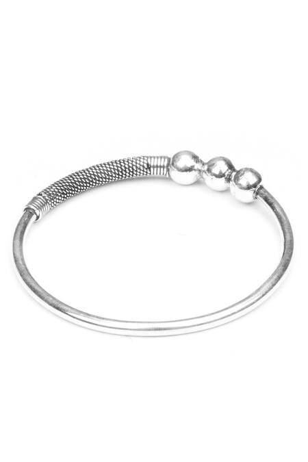 Buy Sangeeta Boochra Silver Plated Triple Beaded Textured Bracelet Online at Aza Fashions Buy_Sangeeta Boochra_Silver Plated Triple Beaded Textured Bracelet _Online_at_Aza_Fashions