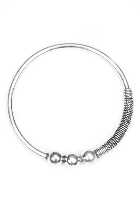 Shop Sangeeta Boochra Silver Plated Triple Beaded Textured Bracelet Online at Aza Fashions Shop_Sangeeta Boochra_Silver Plated Triple Beaded Textured Bracelet _Online_at_Aza_Fashions
