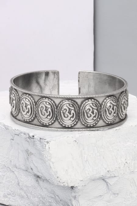 Sangeeta Boochra Rati Om Carved Cuff Bracelet 