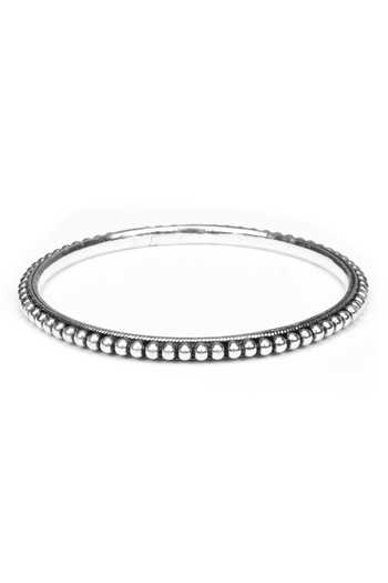 Sangeeta Boochra_Silver Plated Beads Zeta Textured Bangle _Online_at_Aza_Fashions