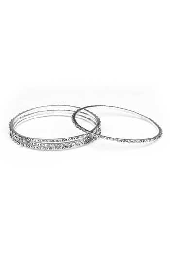 Sangeeta Boochra Silver Carved Bangle 