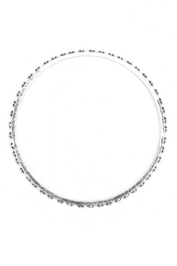 Buy_Sangeeta Boochra_Silver Plated Cut Work Carved Bangle _Online_at_Aza_Fashions