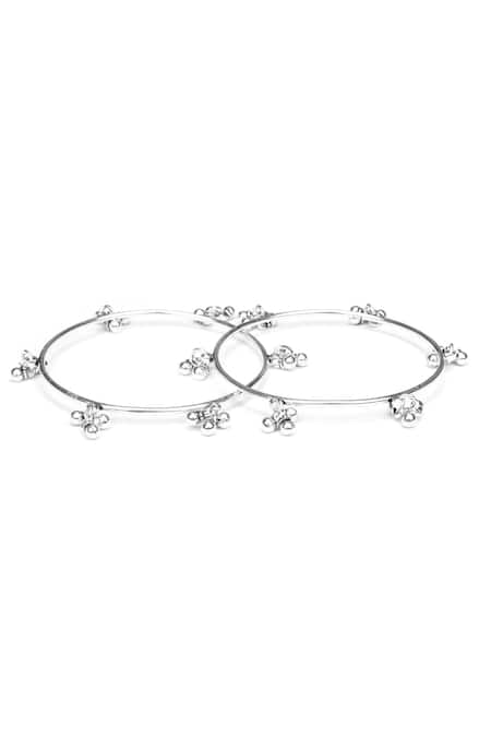 Sangeeta Boochra Ghungroo Embellished Silver Bracelet 