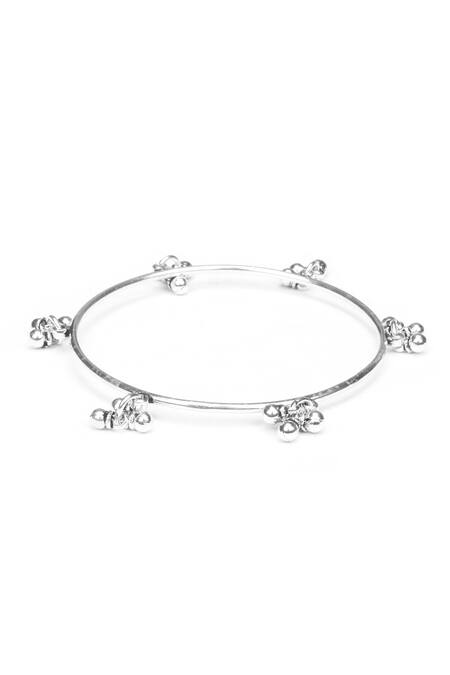 Sangeeta Boochra_Silver Plated Beads Ghungroo Embellished Bracelet _Online_at_Aza_Fashions