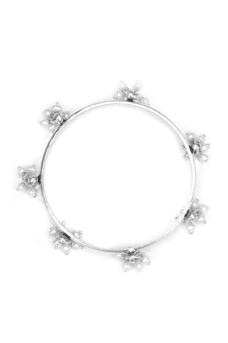 Buy_Sangeeta Boochra_Silver Plated Beads Ghungroo Embellished Bracelet _Online_at_Aza_Fashions