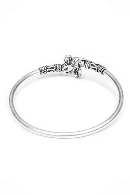 Sangeeta Boochra_Silver Plated Zarita Snake Motif Bracelet _Online_at_Aza_Fashions