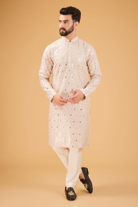 Kasbah Mirror Embroidered Silk Kurta 