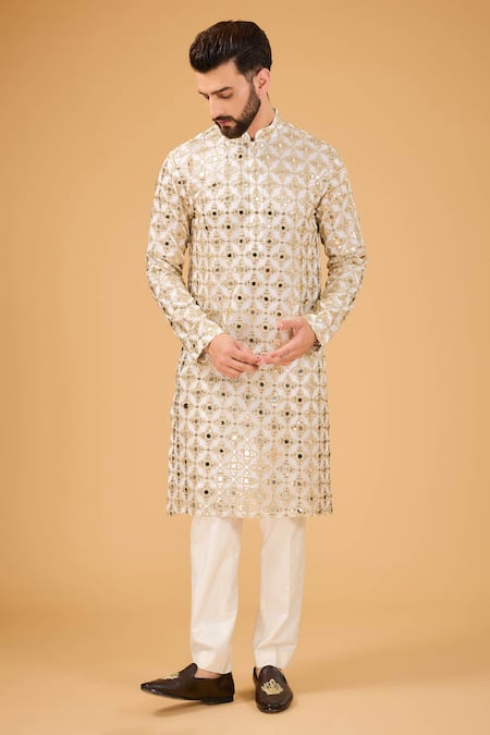 Kasbah Geometric Embroidered Straight Kurta 