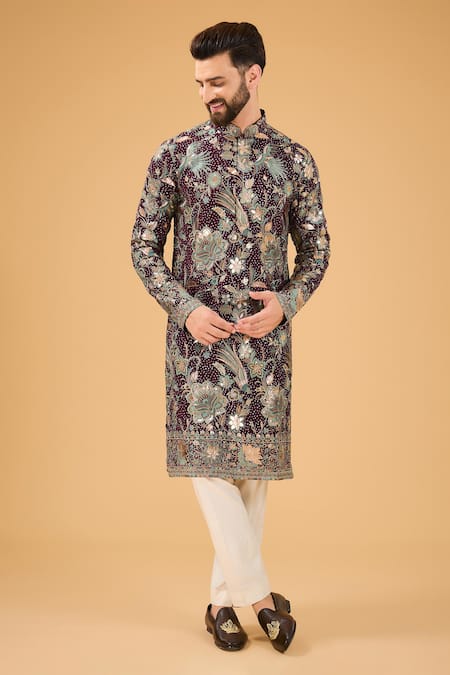 Kasbah Floral & Fauna Embroidered Straight Kurta 