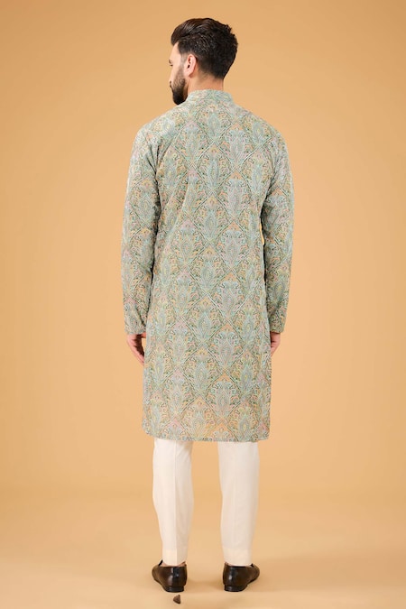 Kasbah Multi Color Chikankari Kurta 
