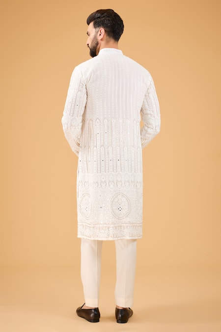 Kasbah White Chikankari Embroidered Kurta 