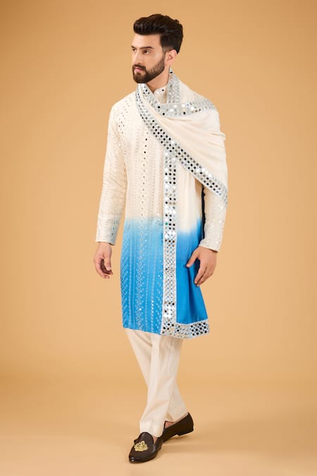 Kasbah Ombre Gradient Straight Kurta With Stole 