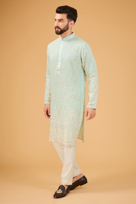 Kasbah Floral Chikankari Embroidered Kurta 