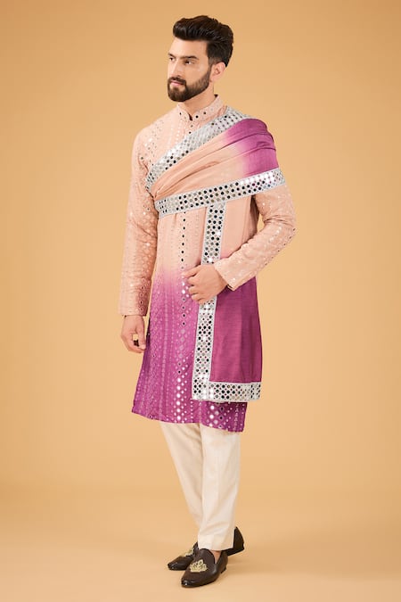 Kasbah Ombre Gradient Kurta With Stole 