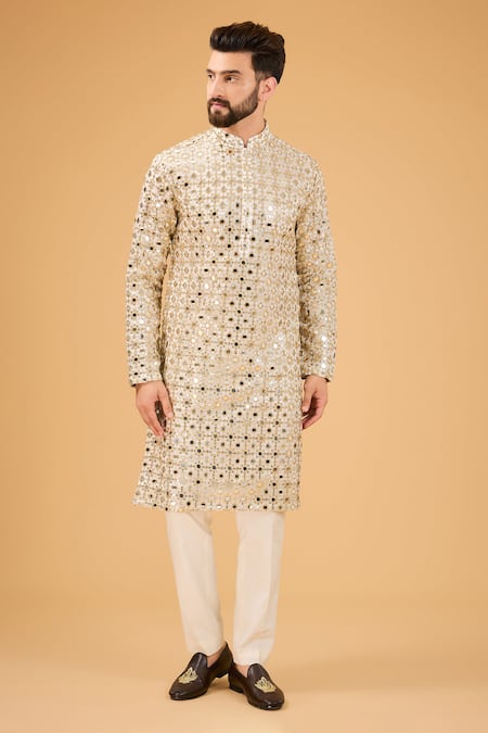 Kasbah Mirror Embroidered Straight Kurta 