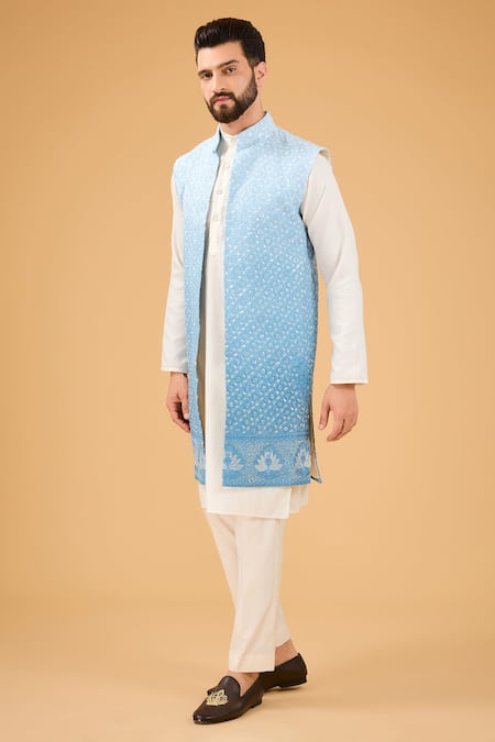 Kasbah Floral Embroidered Long Nehru Jacket 