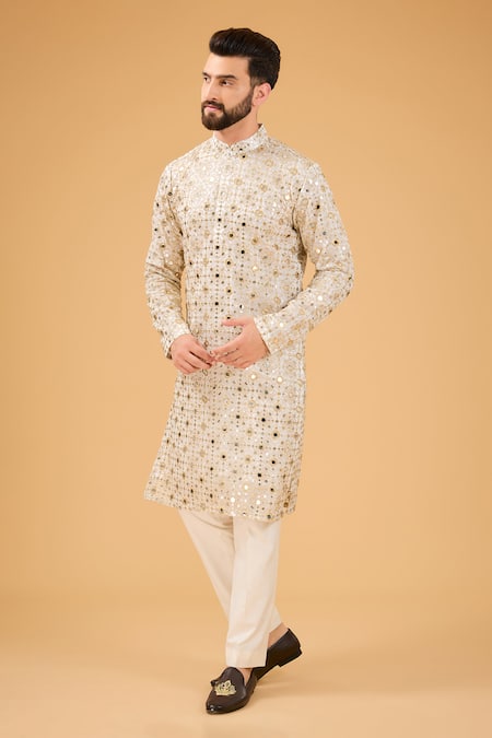 Kasbah Straight Mirror Embroidered Kurta 