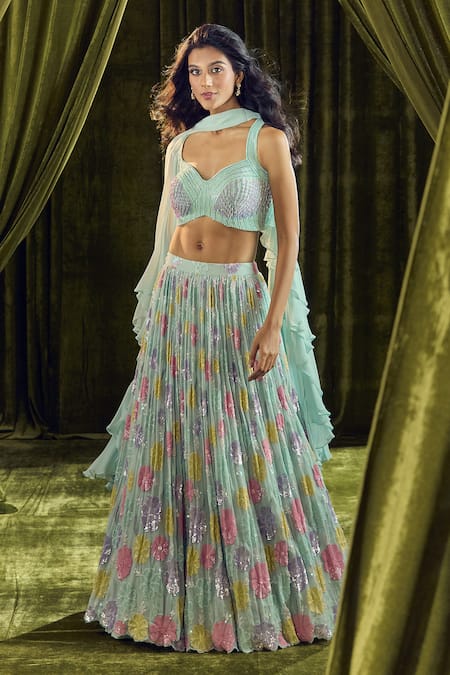 Alaya Advani Floral Sequin Embroidered Lehenga Set 