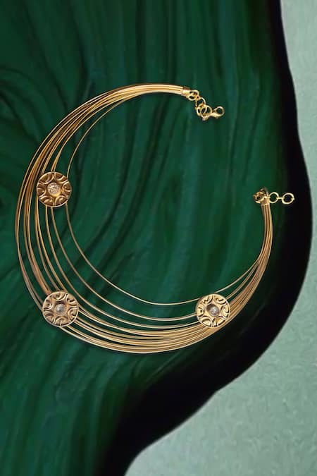 SUHANI PITTIE Molten Gyre 22kt Gold Plated Spiral Choker 