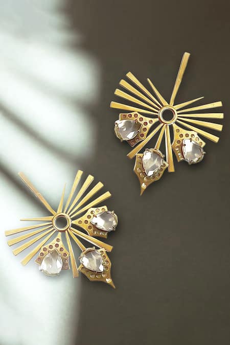 SUHANI PITTIE Crystal Maya 22kt Gold Plated Earrings 