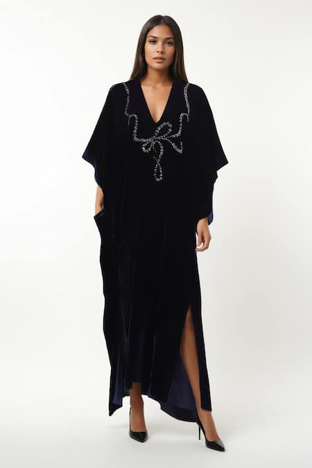 AK-OK Stud Embellished Slit Kaftan 