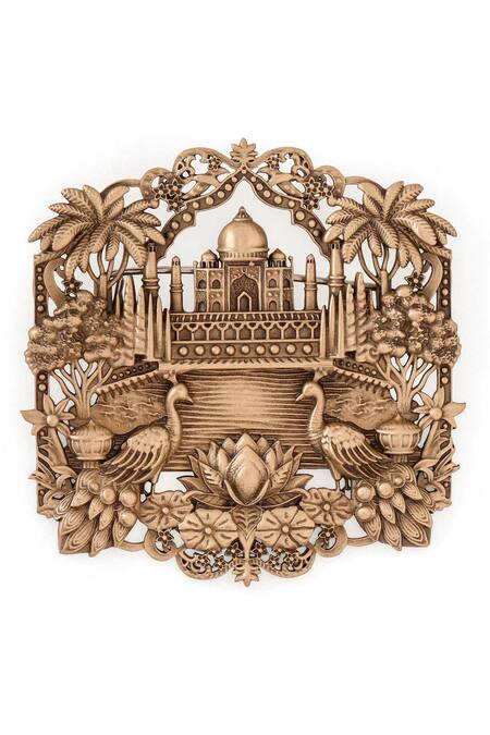 Cosa Nostraa Gold Cut Work Taj Mahal Garden Oxidised Brooch Online at Aza Fashions Cosa Nostraa_Gold Cut Work Taj Mahal Garden Oxidised Brooch _Online_at_Aza_Fashions