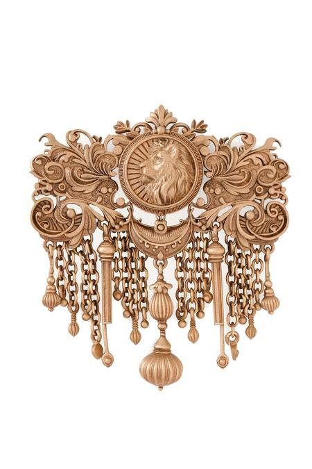 Cosa Nostraa Gold Chains Antique Lion Design Brooch Online at Aza Fashions Cosa Nostraa_Gold Chains Antique Lion Design Brooch _Online_at_Aza_Fashions