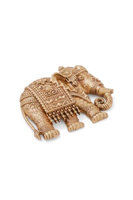 Buy Cosa Nostraa Gold Stones Antique Elephant Carved Brooch Online at Aza Fashions Buy_Cosa Nostraa_Gold Stones Antique Elephant Carved Brooch _Online_at_Aza_Fashions