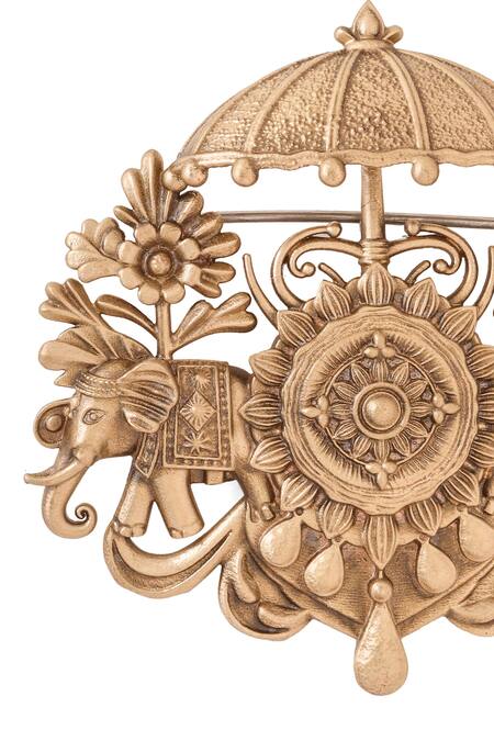 Buy Cosa Nostraa Gold Antique Elephant Carved Brooch Online at Aza Fashions Buy_Cosa Nostraa_Gold Antique Elephant Carved Brooch _Online_at_Aza_Fashions