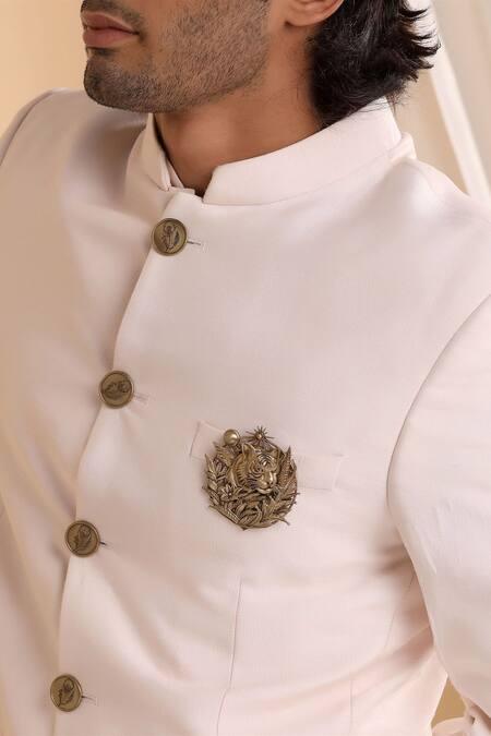 Buy_Cosa Nostraa_Gold Antique Oxidized Tiger Brooch 