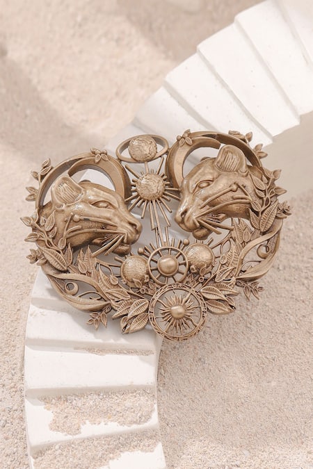 Cosa Nostraa Celestial Twin Lions Brooch 