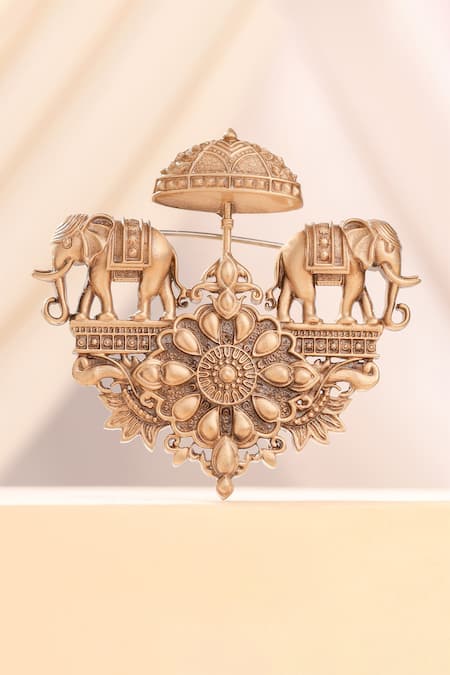 Cosa Nostraa Regal Elephant Chariot Brooch 