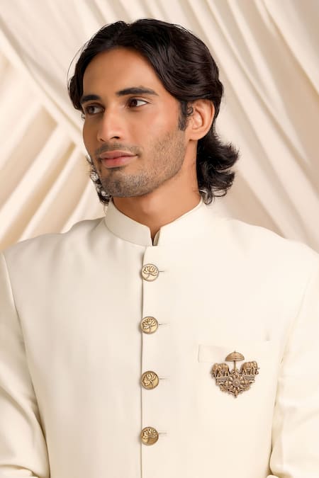 Shop_Cosa Nostraa_Gold Antique Elephant Chariot Brooch _at_Aza_Fashions