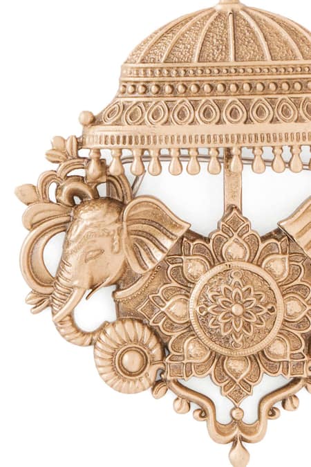 Buy Cosa Nostraa Gold Antique Elephant Canopy Brooch Online at Aza Fashions Buy_Cosa Nostraa_Gold Antique Elephant Canopy Brooch _Online_at_Aza_Fashions