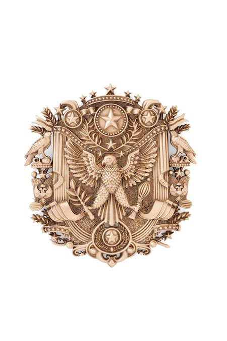 Buy Cosa Nostraa Gold Antique Eagle Carved Brooch Online at Aza Fashions Buy_Cosa Nostraa_Gold Antique Eagle Carved Brooch _Online_at_Aza_Fashions