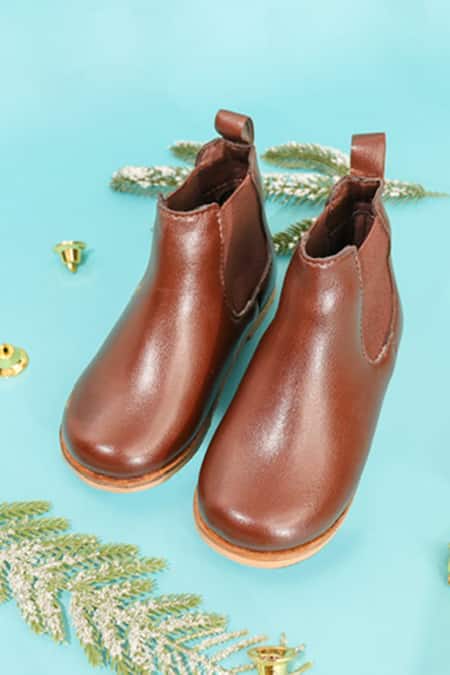 Hello JR Brown Chelsea Leatherette Boots 